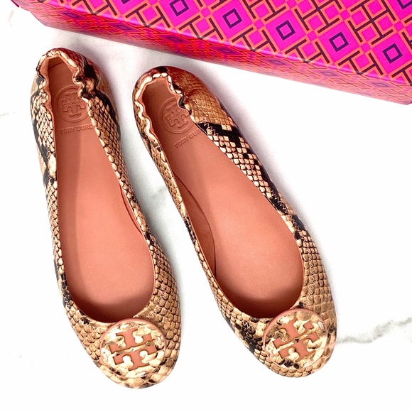Tory Burch Shoes - Minnie Travel Ballet Flat, Embossed Leather